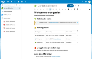 Nextcloud Collectives screenshot 1