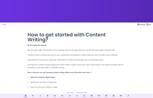 Distraction free editor