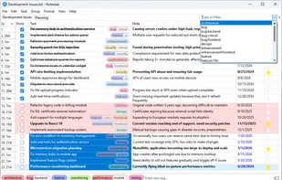 Notetask is a cross-platform application for managing task lists that include completion status, task description, and notes. Each task can have a due date and be marked as a favorite with a star. It uses its own storage text format based on Markdown.