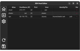SSH Host Editor screenshot 1