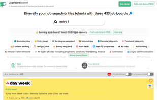 JobBoardSearch.com landing page