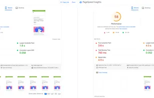 FastPixel-accelerated version of the website compared to the non-accelerated version.