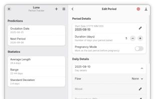 Luna Period Tracker screenshot 3