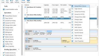 Partition operations