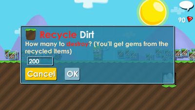 Cash in collected items for gems - keep your world clean.