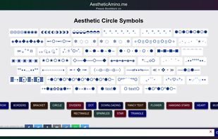 aesthetic symbols website screenshot 3