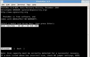 PhotoRec screenshot 1
