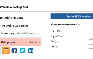 New Window Setup screenshot 1