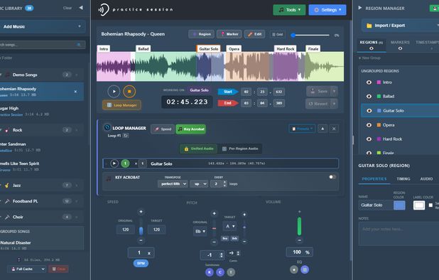 Practice Session: Music practice toolkit for slowing down songs ...
