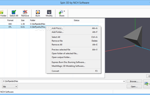 Spin 3D - Mesh Converter Software screenshot 1