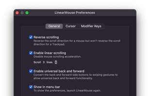 LinearMouse screenshot 1