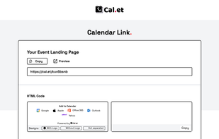 Cal.et - Free Alternative to AddEvent, EvenTable, eCal.com