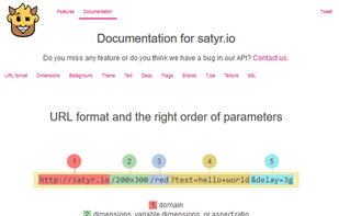 Screenshot of homepage with simple URL schematic.