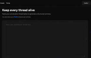 The actual software, where users input their original thread