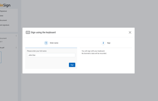 Signature by name entry