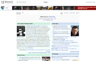 The main page of the English Wikipedia.