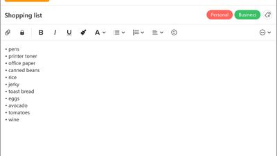 eM Client: Notes - editor