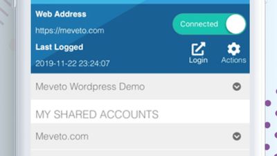 Dashboard on the app