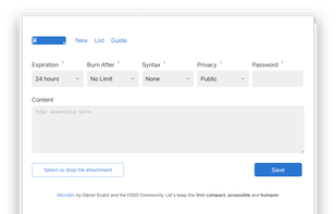 MicroBin screenshot 1
