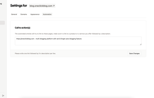 Automation settings, allowing you to define what the article will link to