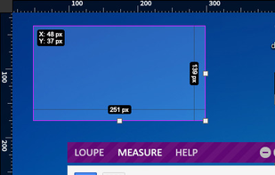 Measure - measure size and position of any object on the screen.