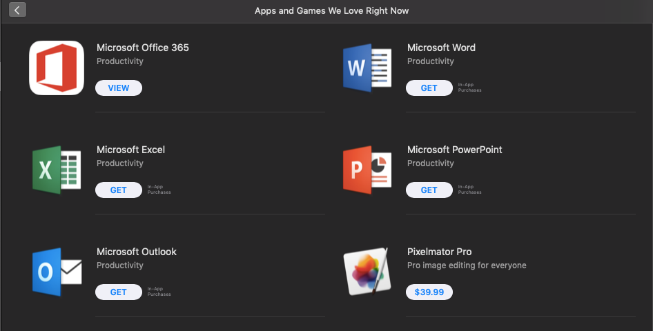 Microsoft Office is now available on the Mac App Store