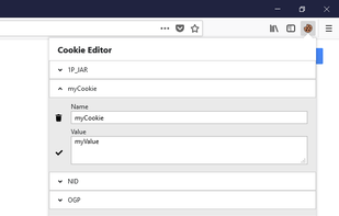 Cookie-Editor screenshot 1