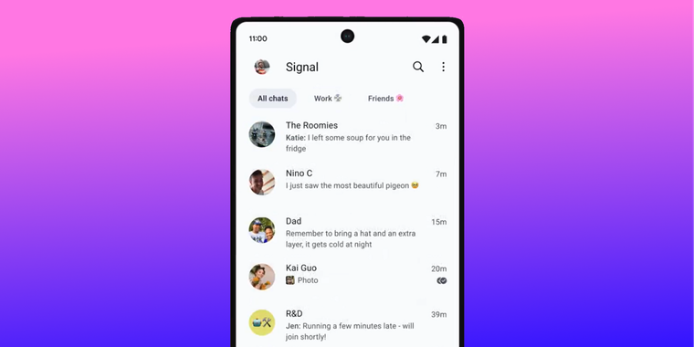 Signal launches chat folders feature for Android users image