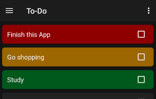 A Todolist where tasks can be sorted by priority