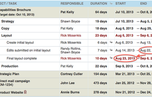 All tasks are interconnected to show vital dependencies in WorkZone