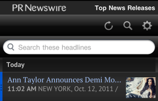 PRNewsWire screenshot 1
