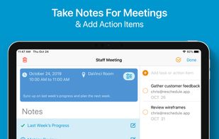 Take notes for your meetings and add action items