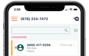 The home screen of the app shows you all of your missed calls and messages so you can keep track of which customers you still need to get back to. 