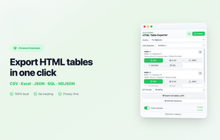 HTML Table Exporter screenshot 1