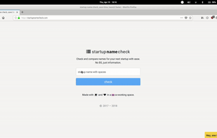 Startup name check screenshot 1