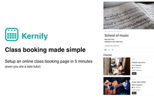 Setup class booking page in 5 minutes