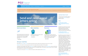 PC2Paper homepage detailing the services offered