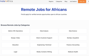 Remote4Africa homepage screenshot