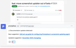 Connect Your Tools

Promptless integrates with GitHub, Slack, Linear, Jira, Zendesk, and your documentation platform. It listens for events such as PR merges, ticket closes, and support conversations in Slack.

