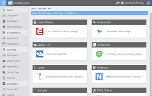 Registration of a virtual database.