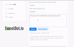 ExcelBot.io screenshot 1