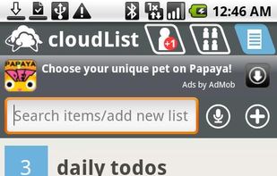 cloudList screenshot 1