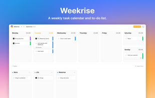Weekrise screenshot 1
