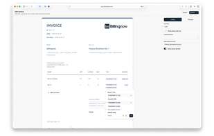 Invoice Taxes per article