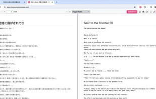 An example of the extension providing a translation of a local document. Original is on the left, translation is on the right.