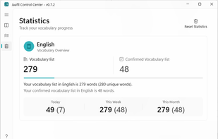 View statistics of your vocabulary learning progress.