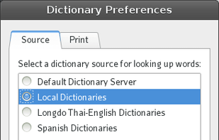 Choosing a dictionary