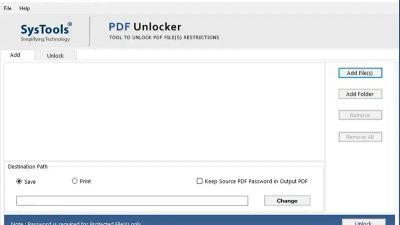 Open SysTools PDF Unlocker Software.