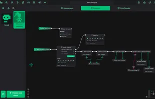 Scenario editor, visual scripting