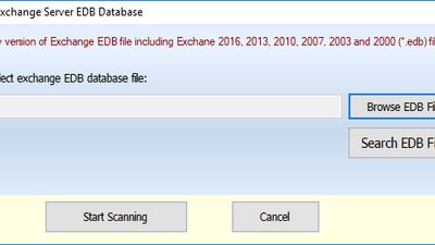 Select EDB file screen of edb to pst converter by SysInspire